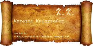 Kerezsi Krisztofer névjegykártya
